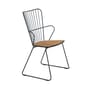 Fauteuil Paon métal noir bois naturel / bambou - Houe