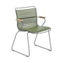 Fauteuil Click Dining plastique vert / Accoudoirs bambou - Houe