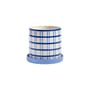 Vaso per fiori Clash ceramica blu / Con piattino sottotazza - Ø 18 x H 16,5 cm - & klevering