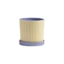 Pot de fleurs Ray céramique jaune / Ø 13.5 x H 13 cm - Peint à la main - & klevering