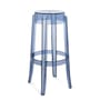 Stapelbarer Barhocker Charles Ghost plastikmaterial blau / H 75 cm - Polycarbonat - Kartell