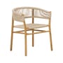 Stapelbarer Sessel Kilt textil beige holz natur / Teakholz & Synthetisches Seil - Ethimo