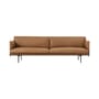 Sofa Outline leder braun / 3-Sitzer - L 220 cm - Leder - Muuto