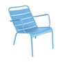 Fauteuil bas Luxembourg métal bleu / Dossier incliné - Fermob