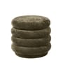 Pouf Round Small tissu marron vert gris / Ø 47 - Velours - Ferm Living