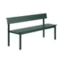 Banc avec dossier Linear métal vert / L 170 cm - Muuto