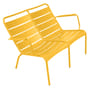 Banc avec dossier Luxembourg Duo métal jaune / 2 places - L 119 cm - Fermob