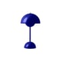 Lampe sans fil rechargeable Flowerpot VP9 plastique bleu / Ø 16 x H 29 cm - Verner Panton, 1968 - &tradition