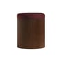 Pouf Riviera tissu rouge / Table d'appoint (coussin amovible) - Rotin & lin - Ø 36 x H 45 cm - Maison Sarah Lavoine