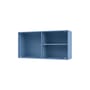 Wandablage Ripple I holz blau / Vitrine - B 69,6 x T 20 x H 35,4 cm / Gewelltes Glas - MONTANA