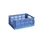 Cestino Colour Crate materiale plastico blu Medium / 26,5 x 34,5 cm - Riciclato - Hay