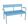 Panca con schienale Luxembourg metallo blu / 2 posti - L 131 cm - Fermob