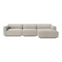 Ecksofa Develius F textil grau / 4 Sitze - L 309 cm / Liege rechts - &tradition