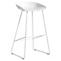 Sgabello bar About a stool AAS 38 HIGH materiale plastico bianco / H 75 cm - Riciclato - Hay