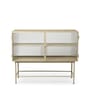 Buffet Haze métal verre beige / L 110 x H 90 cm / 2 portes verre cannelé - Ferm Living