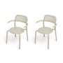 Lot de 2 fauteuils empilables Toní métal beige - Fatboy