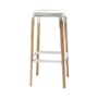 Steelwood Bar stool metal white natural wood Wood & metal - H 78 cm - Magis