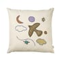 Kissen Naive Bird textil weiß / 40 x 40 cm - Handbestickt - Ferm Living
