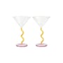 Sektgläser Curve glas bunt / Set von 2 - 15 cl - & klevering