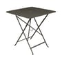 Klapptisch Bistro metall braun / 71 x 71 cm - 3/4 Personen - Sonnenschirmloch - Fermob