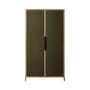 Armoire Pioneer Canvas bois vert / L 100 x P 37,5 x H 180 cm - Portes tissu - HK LIVING
