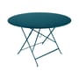 Klapptisch Bistro metall blau / Ø 117 cm - mit Sonnenschirmloch - Fermob
