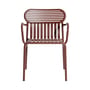 Fauteuil bridge empilable Week-end métal rouge / Aluminium - Petite Friture