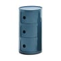 Componibili Storage plastic material blue 3 drawers / H 58 cm - Kartell