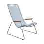 Fauteuil bas Click Lounge plastique bleu / Dossier haut - Houe