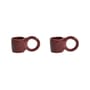 Espresso tazza Donut Small ceramica rosso / Ø 6 x H 5,5 cm - Set di 2 - Petite Friture