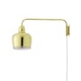 Wandleuchte mit Stromkabel Golden Bell A330S metall gold / Alvar Aalto, 1937 - Schwenkarm - ARTEK