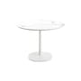 Multiplo indoor/outdoor - Round table ceramic stone white / Marble effect - Ø 78 cm - Kartell