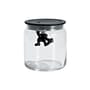 hermetisch verschließbares Glas Gianni a little man holding on tight glas plastikmaterial schwarz luftdicht - 70 cl - Alessi