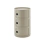 Rangement Componibili New Big plastique gris / 3 tiroirs - Ø 42 x H 69,5 cm - Kartell