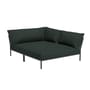 Modulares Gartensofa Level 2 Cozy textil grün / Weiche Rückenlehne & tiefe Sitzfläche - Eckmodul rechts L 173,5 x T 139 cm - Houe