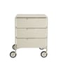 Cassettiera con rotelle Mobil materiale plastico bianco / 3 cassetti - Versione opaca - Kartell