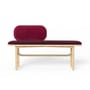 Bank Eustache textil holz rot / L 102 cm - Velours - Hartô