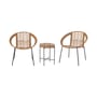 Poltrona Dudine fibre beige / Set di 2 poltrone + tavolino - Bloomingville