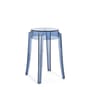 Charles Ghost Stackable stool plastic material blue / H 46 cm - Polycarbonate - Kartell