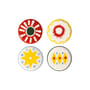 Festivo Petit fours plates ceramic multicoloured / Set of 4 - Ø 13 cm - & klevering