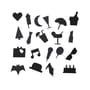 Set Symboles Party plastique noir / pour tableau perforé - Design Letters