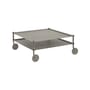 Flow Coffee table metal beige / 95 x 95 x H 45 cm - Casters - Muuto