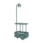 Carrello/tavolo d'appoggio Jolly Trolley metallo verde metallo verde / Lampada senza fili ricarica USB - 78 x 55 x H 200 cm - Fatboy