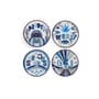 Set de 4 dessous de verre Druggist céramique / Porcelaine & or - Jonathan Adler