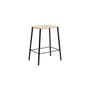 Hocker Adam leder beige / H 50 cm - Indoor - Frama 