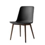 Chaise Rely HW71 plastique noir bois naturel / Plastique recyclé & pieds bois - &tradition