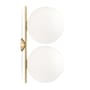 Wandleuchte IC Double 1 glas weiß gold metall / Deckenleuchte - L 42 cm, Ø 20 cm - Flos