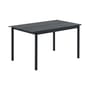 Linear Rectangular table metal black / Steel - 140 x 75 cm - Muuto