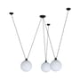 Sospensione Acrobate N°325 / Lampade Gras - 3 paralumi vetro Ø 25 cm - DCW edizioni