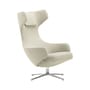Grand Repos Padded armchair textile grey beige / Pivoting & inclining - Fabric - Vitra